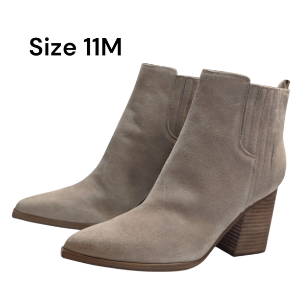 Marc Fisher | Women's Oshay Pointed Toe Ankle Boots | Tan | 4" Heel | 11M - Picture 2 of 15